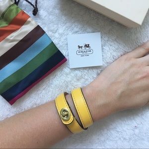 Coach Leather Wrap Bracelet